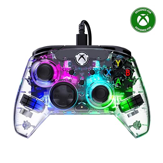 Turtle Beach Afterglow Wired RGB Gaming Controller Xbox Series X|S & PC | Xbox One, Customizable RGB Lighting, 2 Mappable Back Buttons, 2-Stop Hall-Effect Hair Triggers, Audio Controls, Translucent